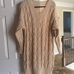 POL Clothing Cable Knit Sweater dress